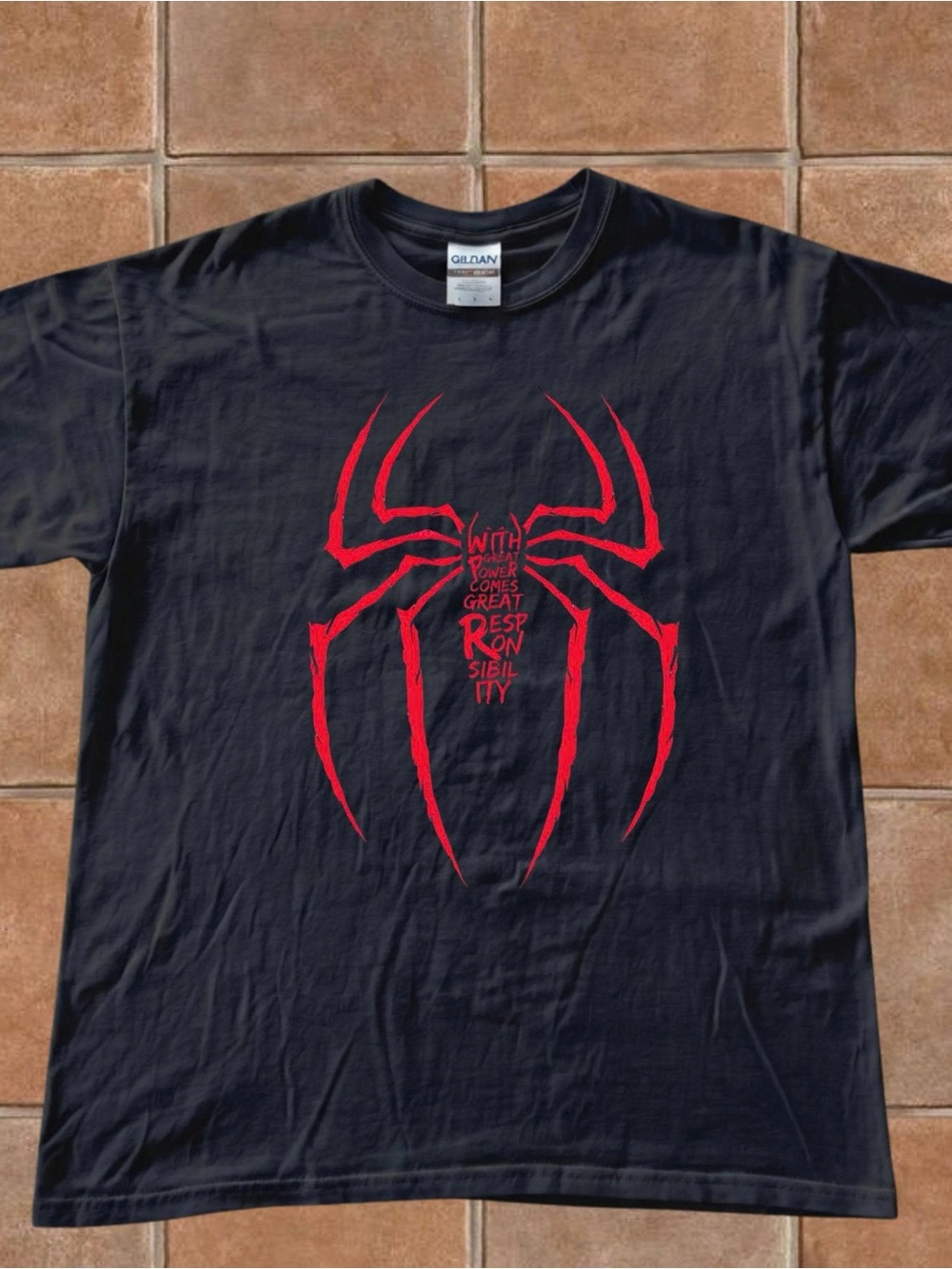 Red Spider Graphic Black Tshirt